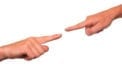 Couple pointing fingers at each other Facing a career crisis? Here are some useful strategies
