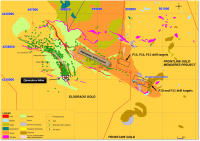 Frontline Announces Drill Contract for Menderes Gold Project, Located in SW Region of Turkey